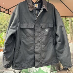 Carhartt Arctic Thrashed Coat Jacket C55 Quilt Lined Black Mens XL Fading